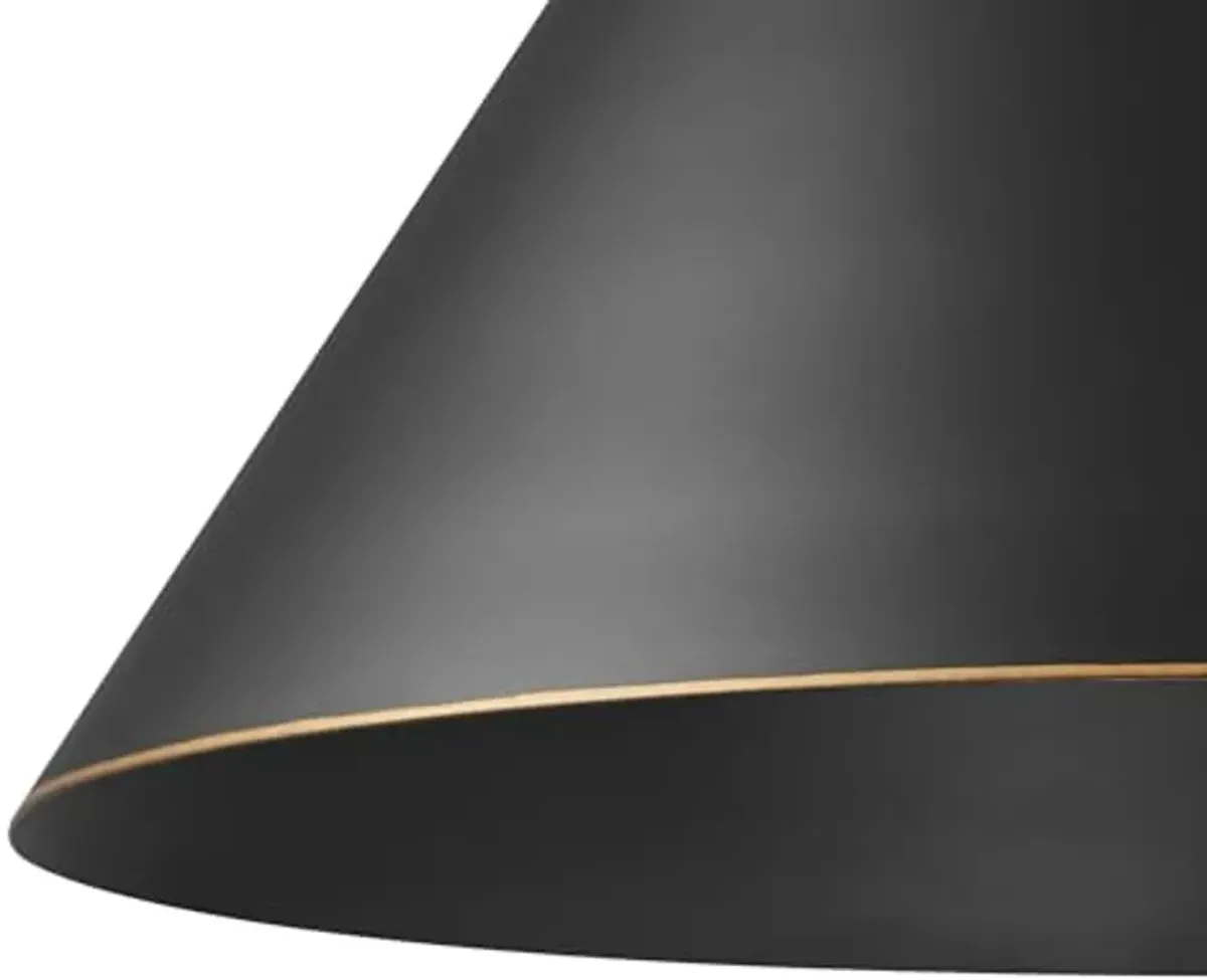 Novogratz x Globe 1-Light Flush Mount Ceiling Light, Matte Black, Bronze Trim on Shade and Canopy, Accent, Kitchen, Home Improvement, Hallway, Front Door, Entry, Dimmable