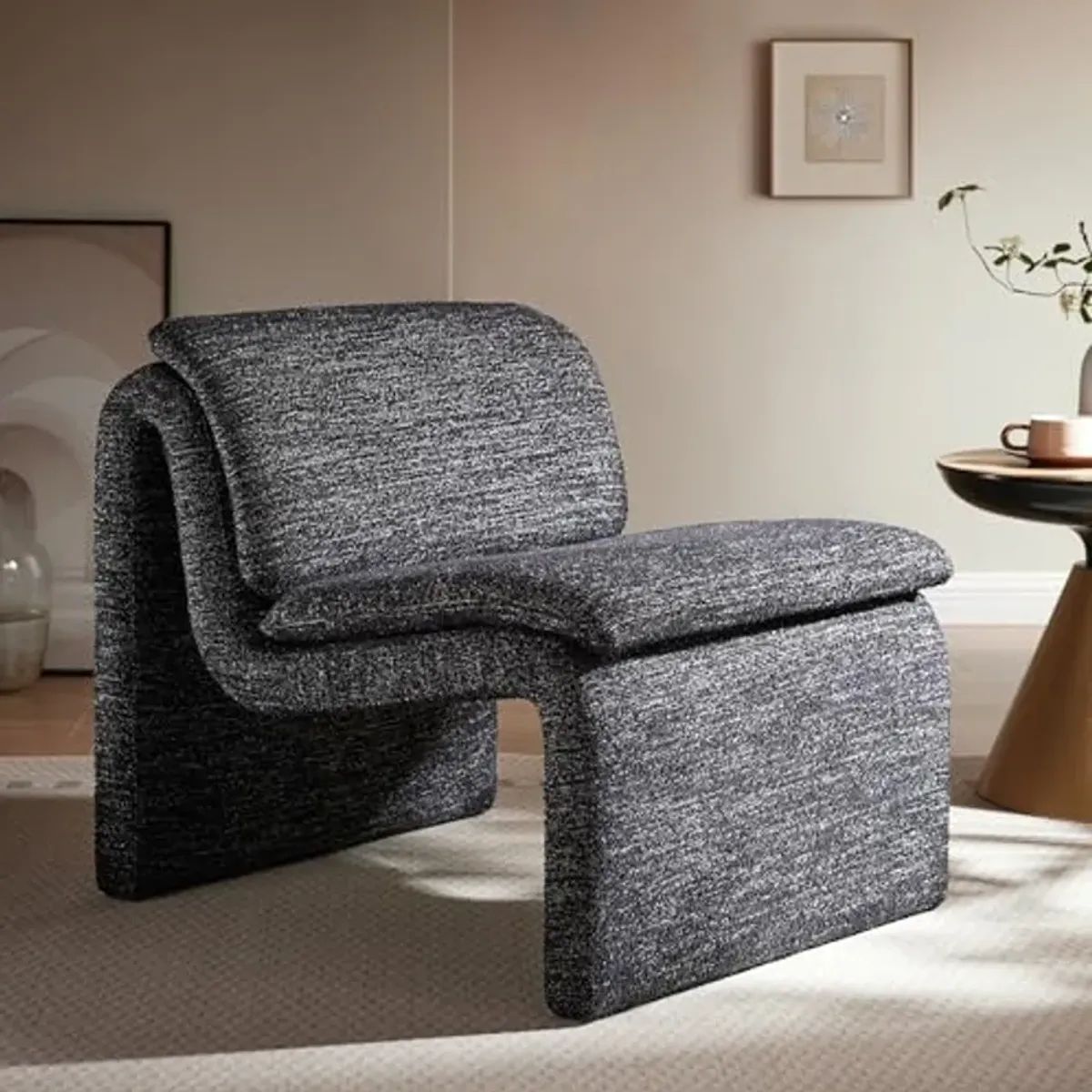 Modway Dune Curved Lounge Chair in Charcoal