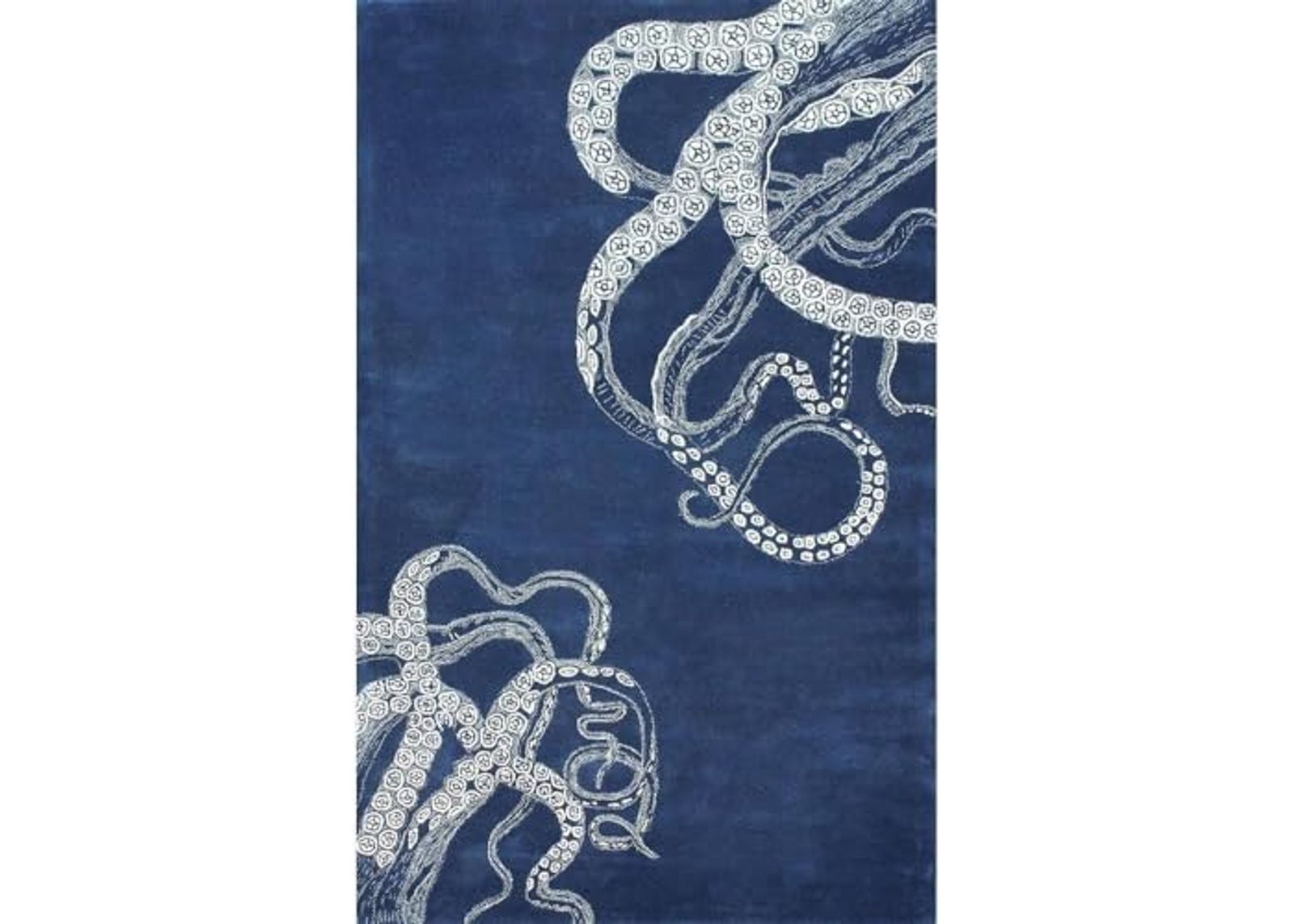 PB Octopus Tail Blue100% Woolen Handmade Tufted Oriental Rugs & Carpet (6'x9' (180cm x 270cm))