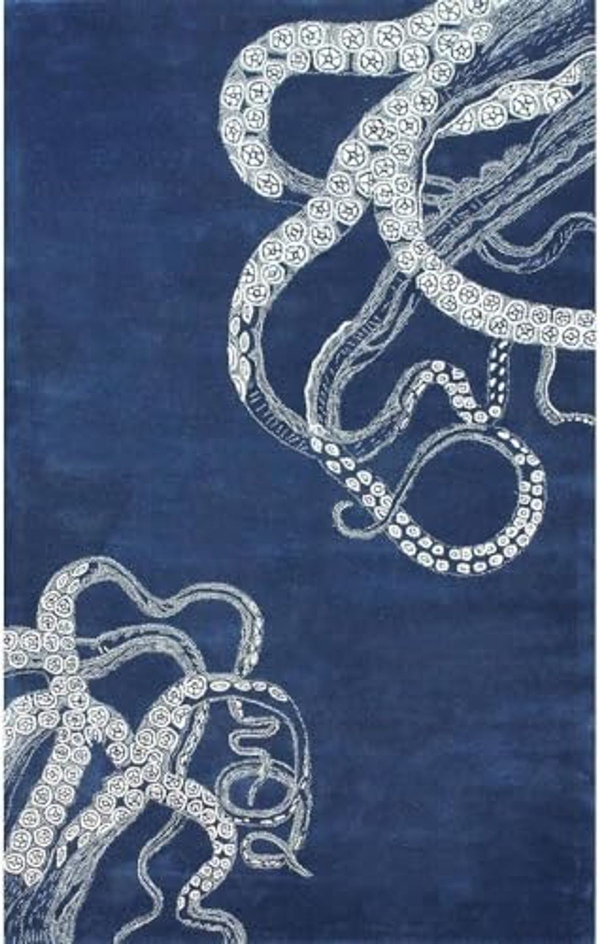 PB Octopus Tail Blue100% Woolen Handmade Tufted Oriental Rugs & Carpet (6'x9' (180cm x 270cm))