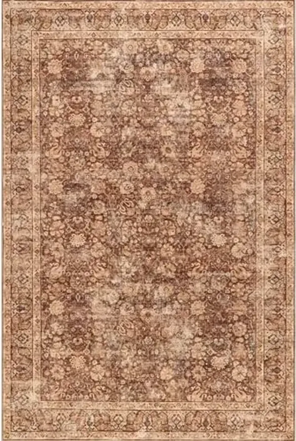 nuLOOM Splashguard Seema Brick/Beige, 9' x 12', Vintage, Soft and Cozy, High Traffic, Stain Resistant, Easy Clean, Durable, Machine Washable Area Rug for Bedroom, Living Room, Dining, Den, Foyer,