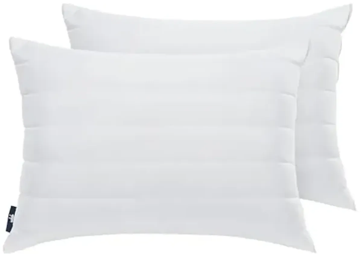 Cooling Quilted Hypoallergenic Medium/Firm Bed Pillows for Side, Stomach or Back Sleepers (2 Pack)