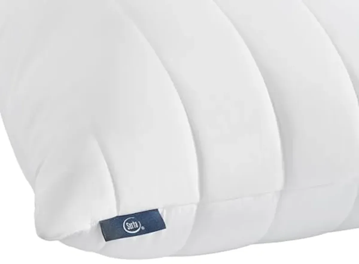 Serta Down Illusion Medium/Firm Bed Pillows for Sleeping, King, White Cooling 2 Count