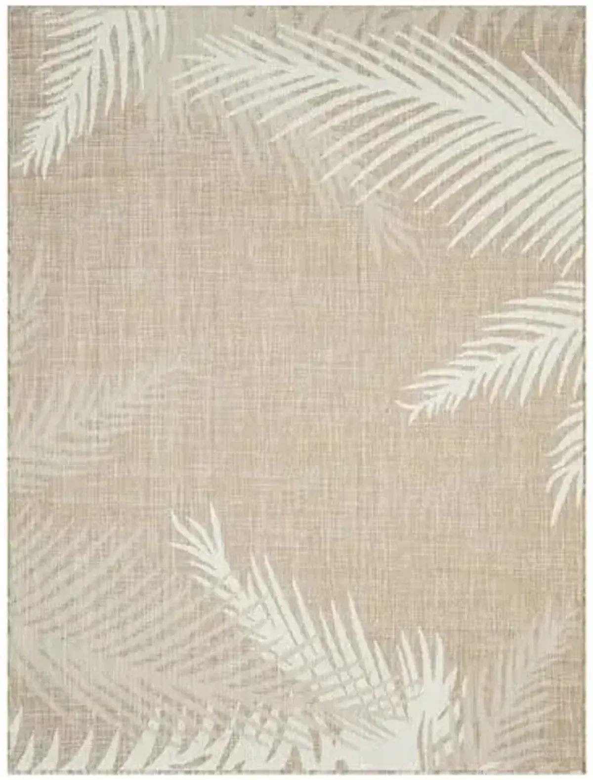 LR Home 5x7 Indoor/Outdoor Area Rug for Home Decor | Floral Carpet Suitable for Living Room, Bedroom, Playroom, Patio, Garden | Tropical Farmhouse Rug | Beige/Ivory