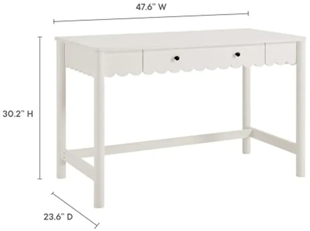 Modway Emmeline Scallop Desk in White