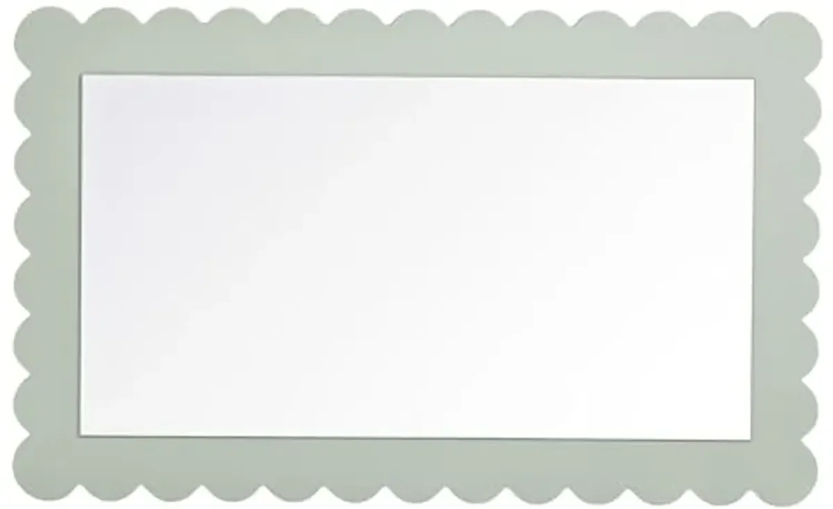 Modway Emmeline Scalloped Rectangle Wall Mirror in Sage