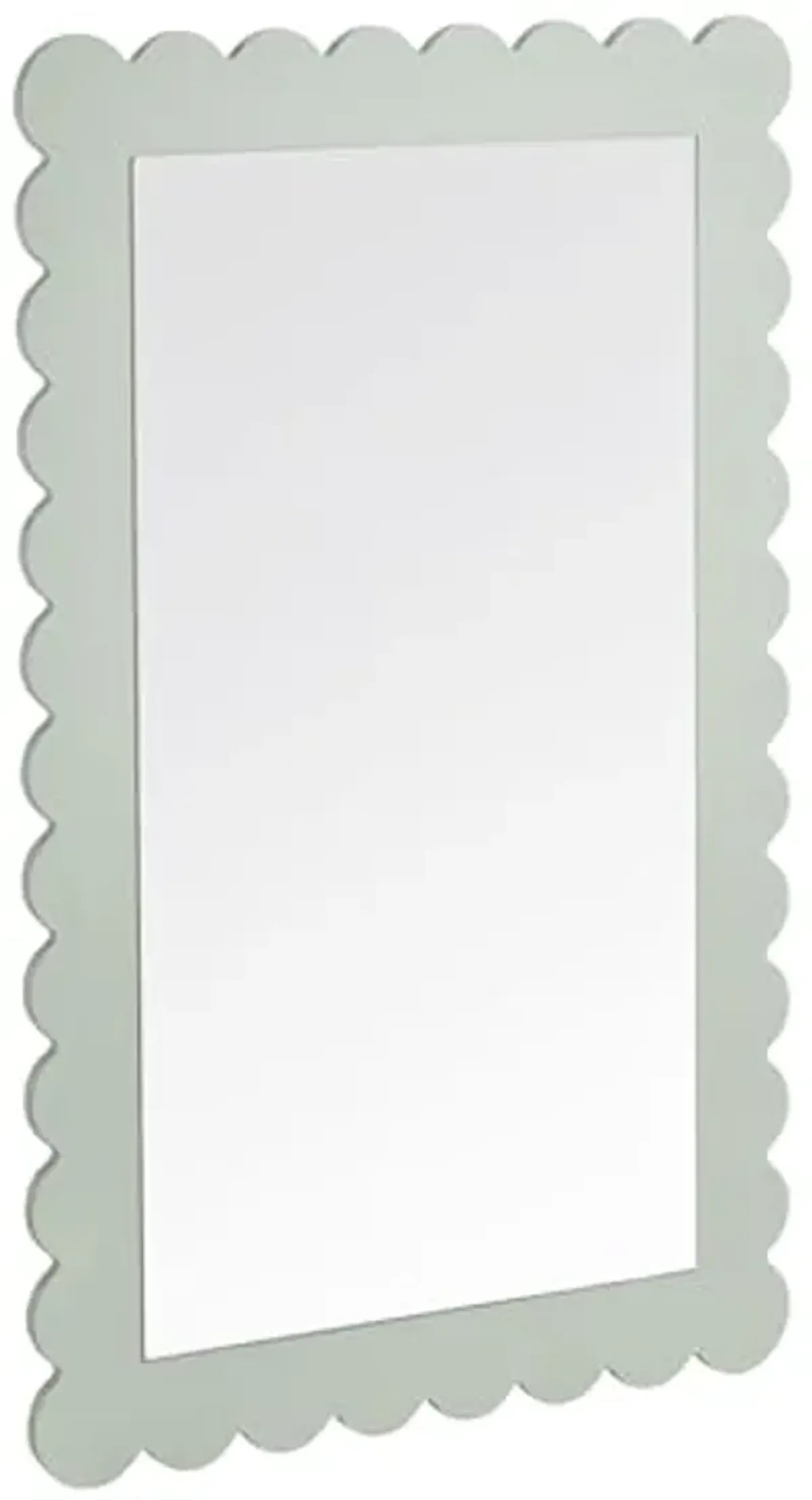 Modway Emmeline Scalloped Rectangle Wall Mirror in Sage