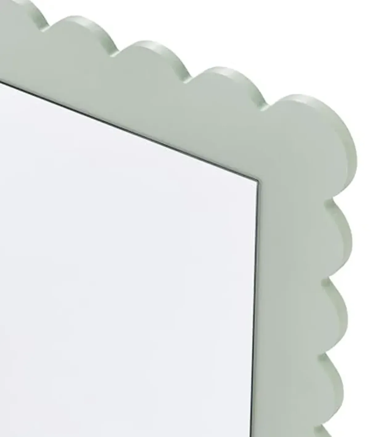 Modway Emmeline Scalloped Rectangle Wall Mirror in Sage