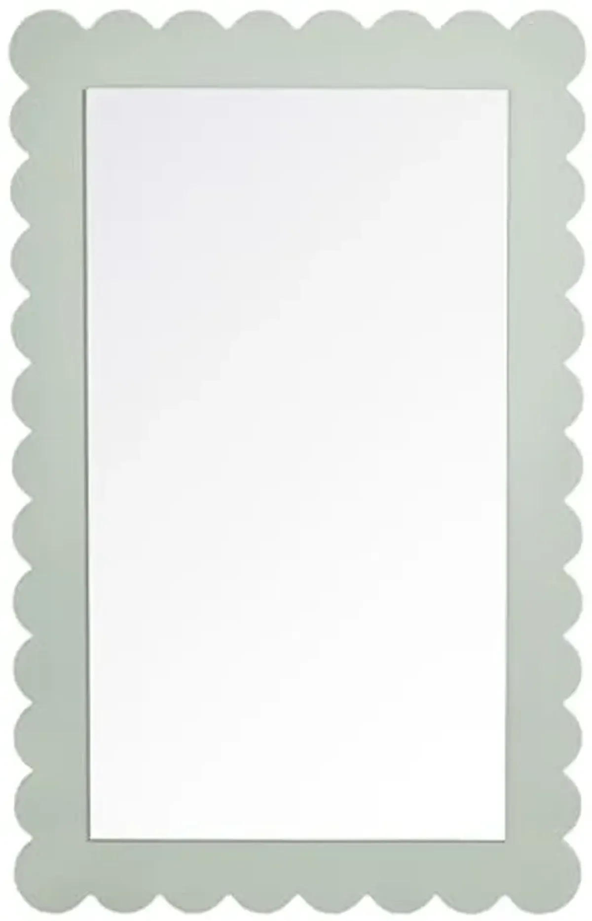 Modway Emmeline Scalloped Rectangle Wall Mirror in Sage