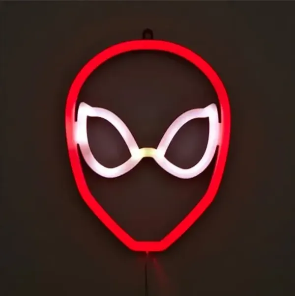 Marvel Spiderman Neon Figural LED Hanging Wall Art,Kids Bedroom & Playroom Wall Décor, 6.1" x 8.3"