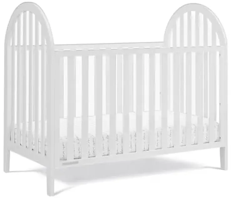 Delta Children Milano 4-in-1 Convertible Crib - Greenguard Gold Certified, Bianca White
