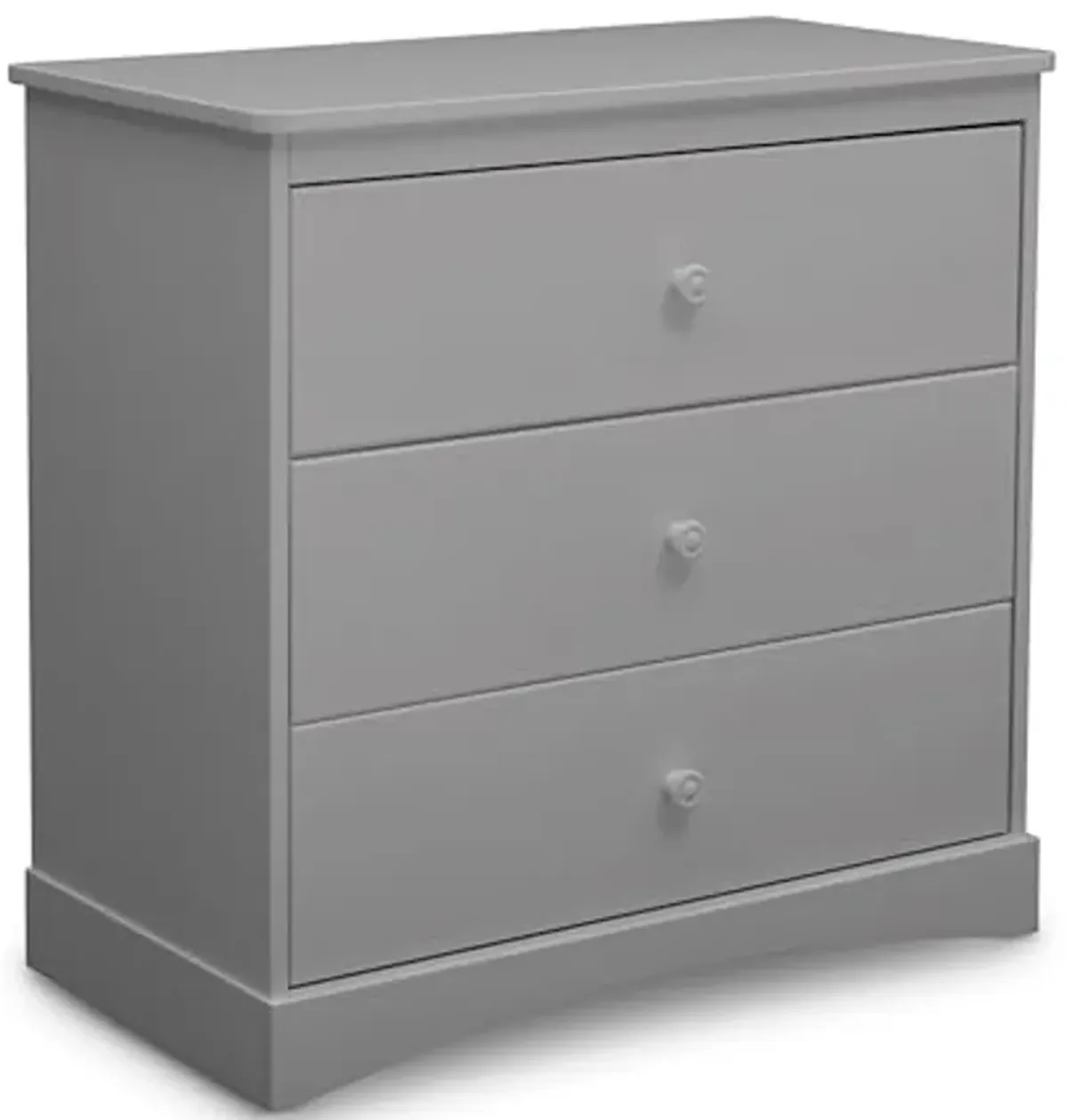 Delta Children Sutton 3 Drawer Dresser with Changing Top and Interlocking Drawers - Greenguard Gold Certified, Grey