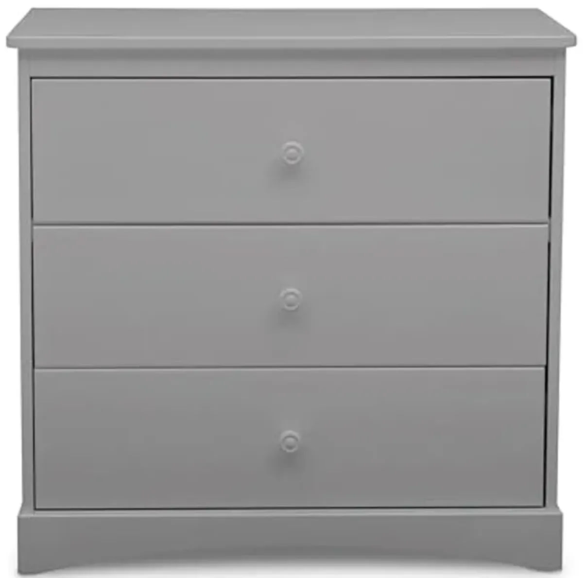 Delta Children Sutton 3 Drawer Dresser with Changing Top and Interlocking Drawers - Greenguard Gold Certified, Grey