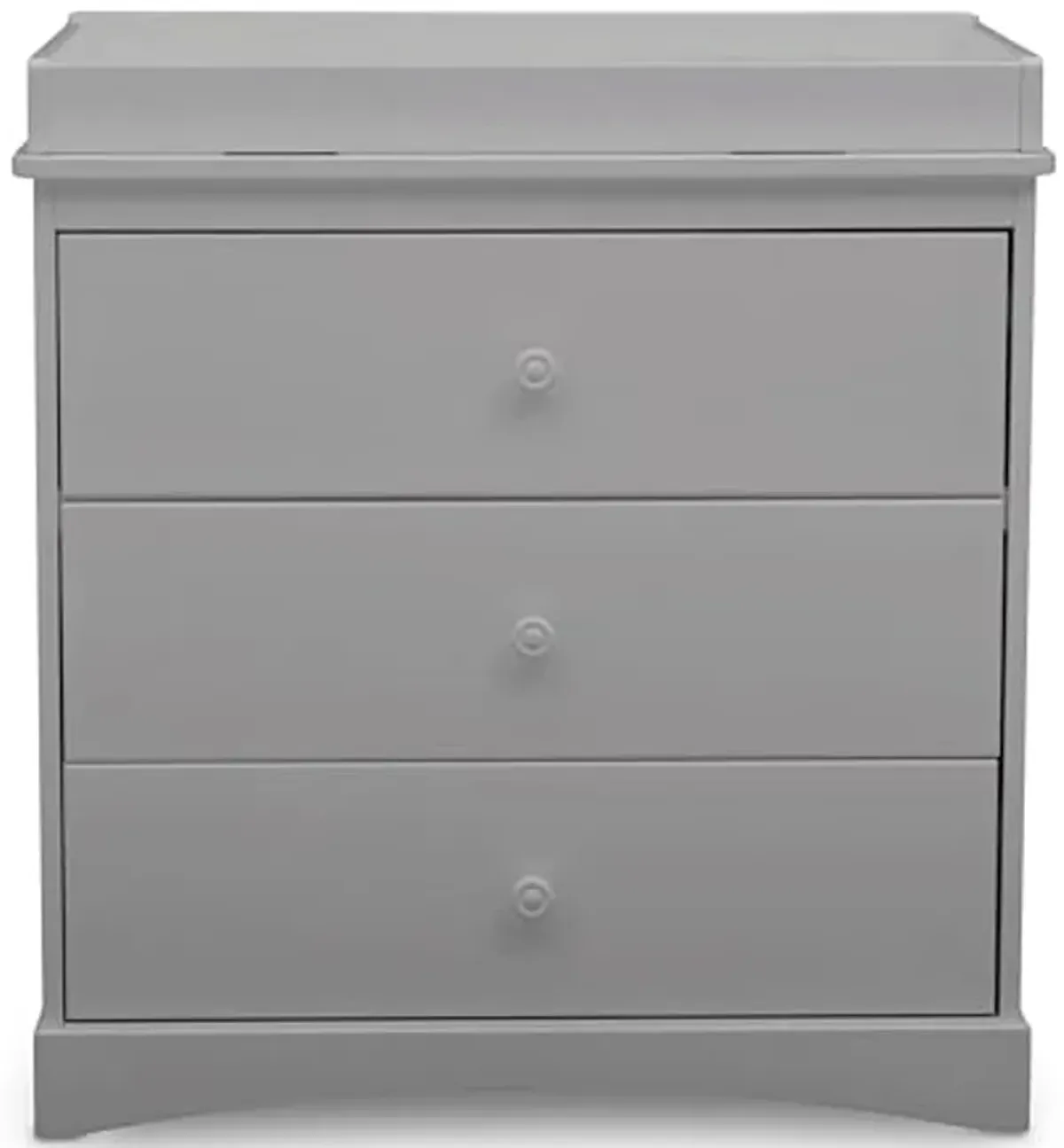 Delta Children Sutton 3 Drawer Dresser with Changing Top and Interlocking Drawers - Greenguard Gold Certified, Grey