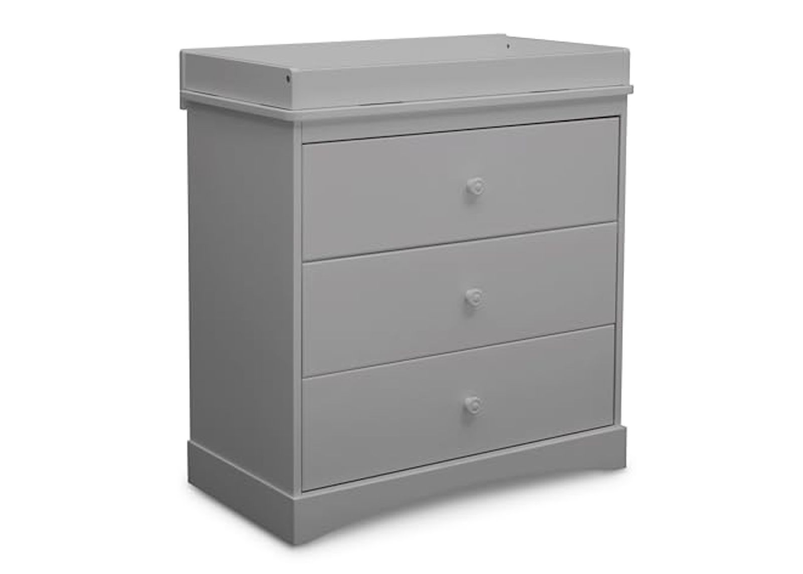 Delta Children Sutton 3 Drawer Dresser with Changing Top and Interlocking Drawers - Greenguard Gold Certified, Grey