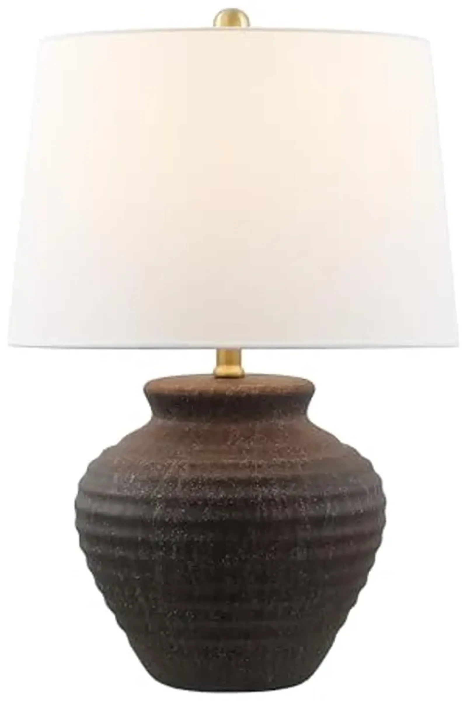 SAFAVIEH Lighting Collection Ledger 23-inch Inch Dark Brown Ceramic Table Lamp (LED Bulb Included)