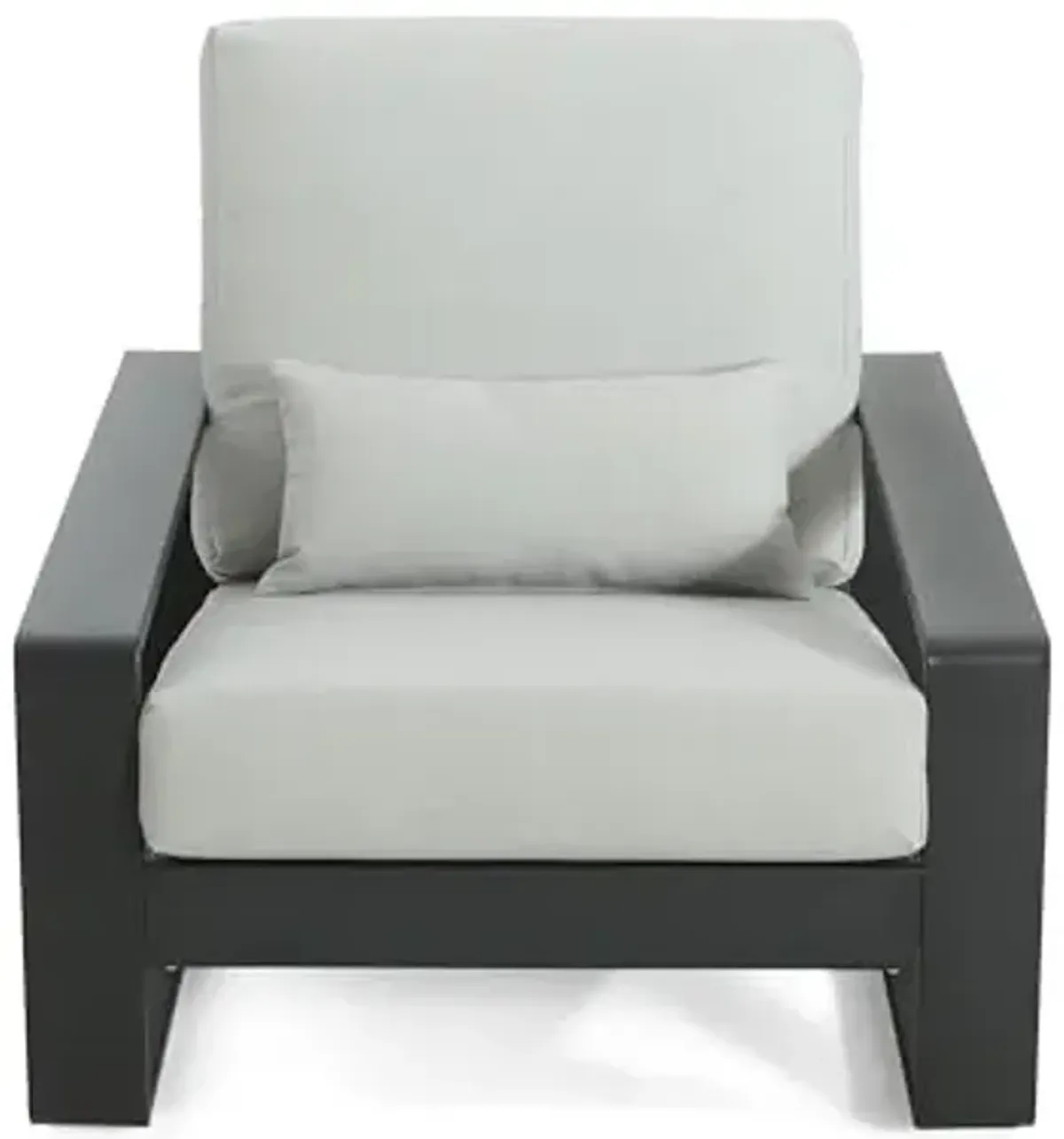 Christopher Knight Home Aspen Outdoor Aluminum Club Chair, Durable Aluminum Lounge Chair, Armchair with Cushions, Metal Accent Chair, Tilt Backrest Recliner for Backyard, Garden, Balcony, Black+Grey