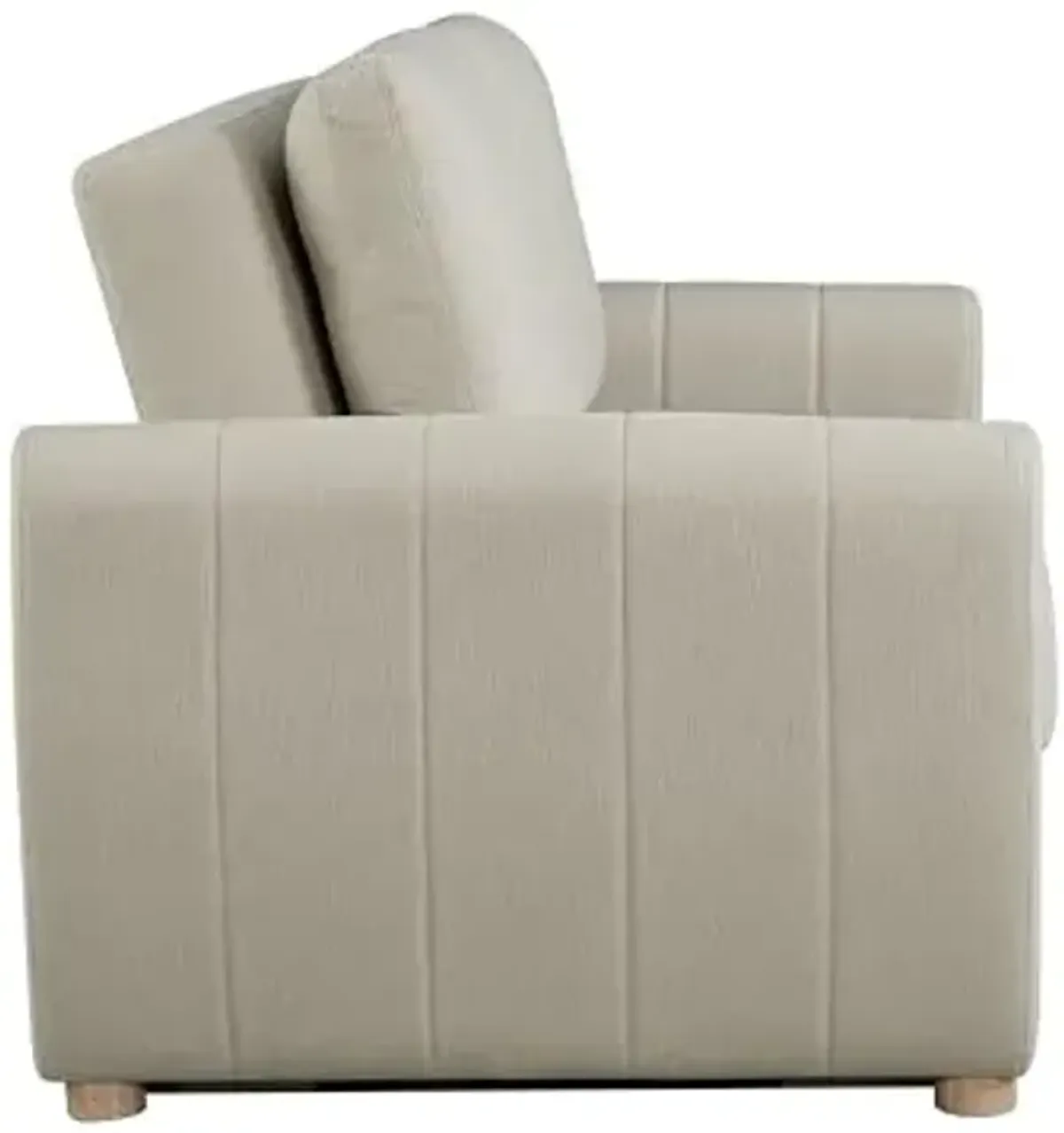 Serta Galway 66.5" Convertible Sleeper Loveseat, Full Size, Dreamcoil Comfort, FingerGuard Pinch Point Protection, Soft Woven Fabric, Beige