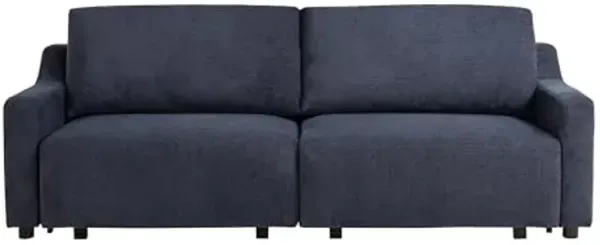 Serta Glendale 90.2" Queen Size Wall-Hugging Convertible Sofa, Dreamcoil Comfort, Chenille Fabric, Navy