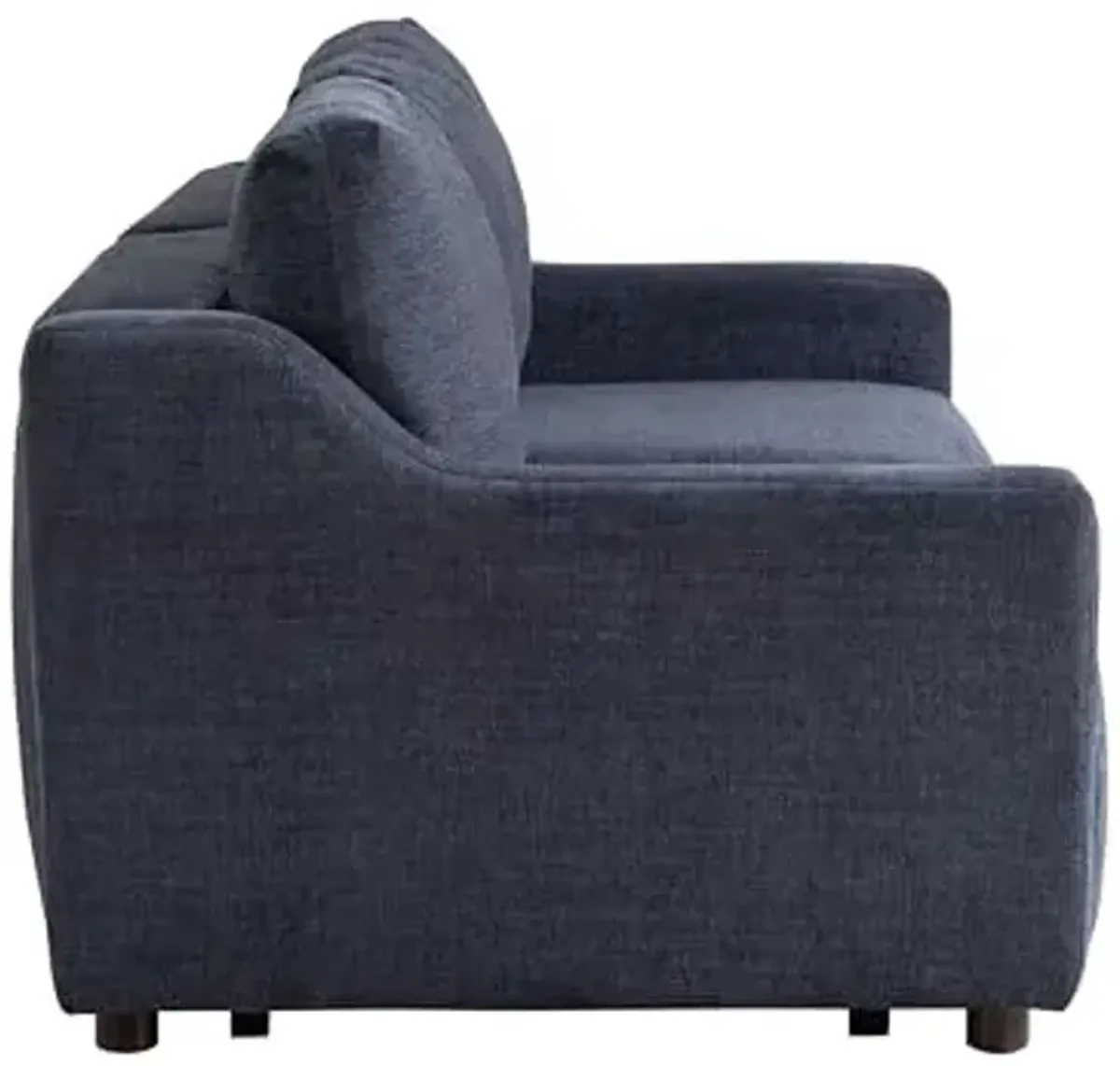 Serta Glendale 90.2" Queen Size Wall-Hugging Convertible Sofa, Dreamcoil Comfort, Chenille Fabric, Navy