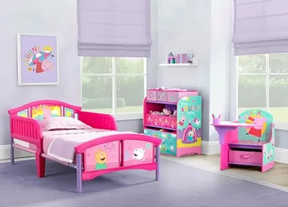 Delta Children Plastic Toddler Bed, Peppa Pig + Serta Perfect Start Limited Dual Sided Breathable Core Baby Crib Mattress (Bundle)