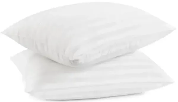 Serta Won't Go Flat King Size Set of 2 Down Alternative Bed Pillows, Extra Life Foam Core with Medium Support, Perfect for Back, Stomach or Side Sleepers, White