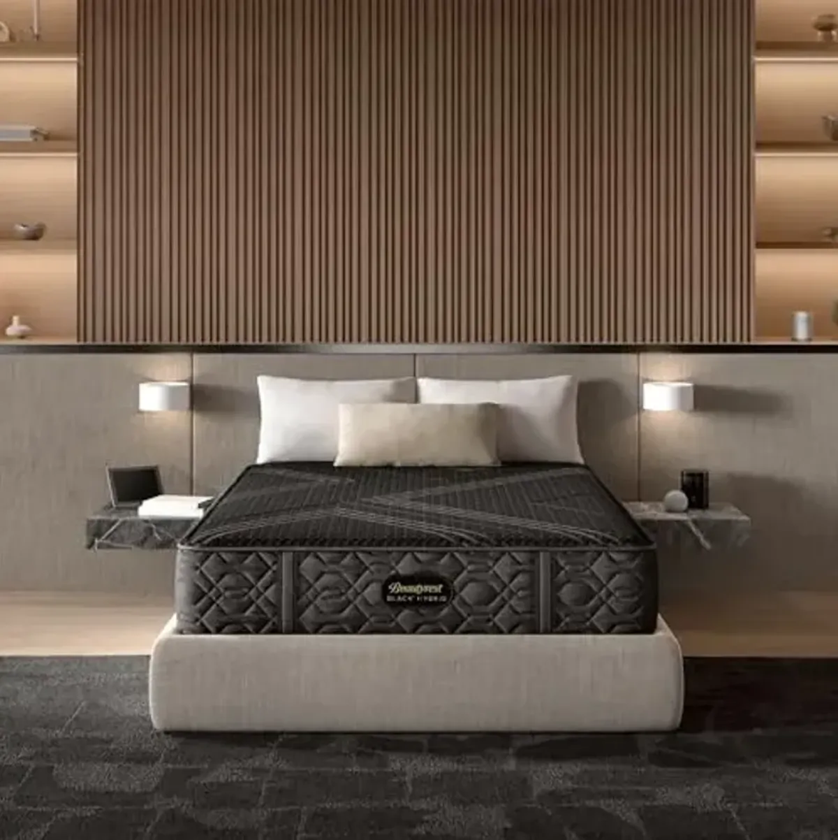 Beautyrest Black Series One Firm 12.5" King Hybrid Mattress, Cooling Tech, Contouring Comfort, Individualized Support, CertiPUR-US, 100-Night Sleep Trial, 10-Year Limited Warranty