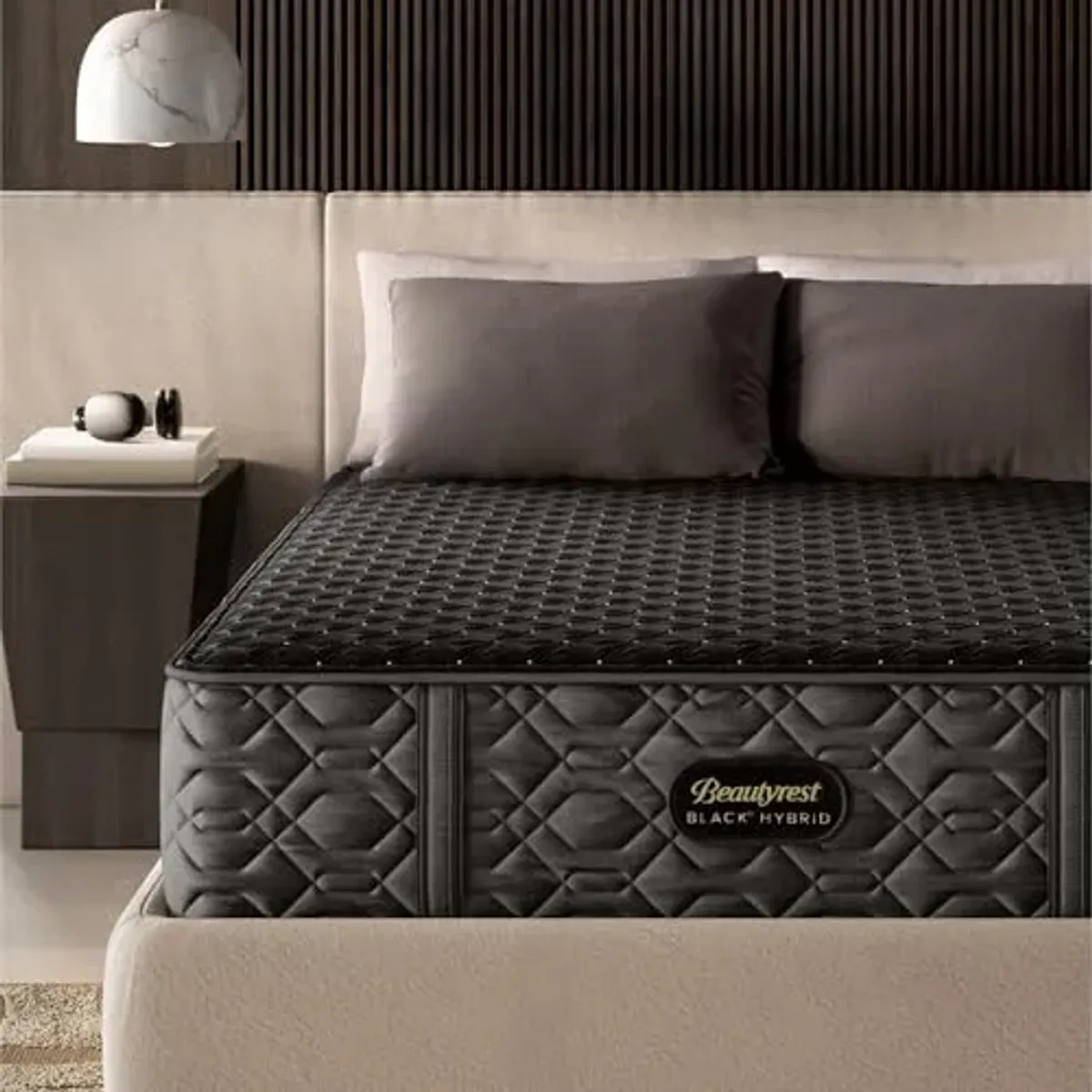 Beautyrest Black Series Three Firm 14.5" Queen Hybrid Mattress, Cooling Tech, Contouring Comfort, Individualized Support, CertiPUR-US, 100-Night Sleep Trial, 10-Year Limited Warranty