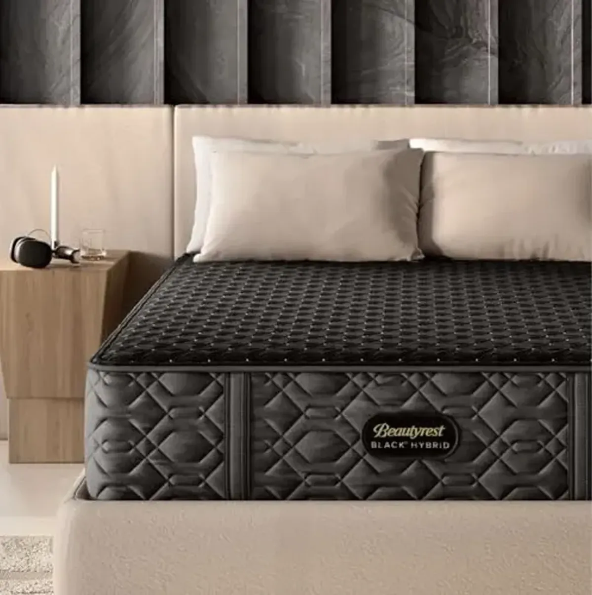 Beautyrest Black Series Three Medium 15" Full Hybrid Mattress, Cooling Tech, Contouring Comfort, Individualized Support, CertiPUR-US, 100-Night Sleep Trial, 10-Year Limited Warranty