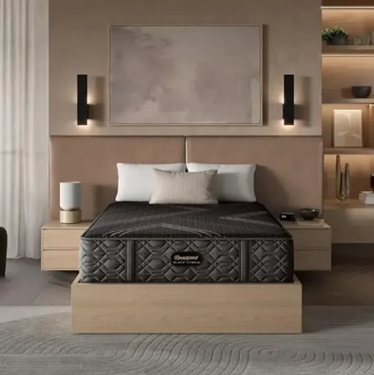 Beautyrest Black Series Two Firm 13.5" Full Hybrid Mattress, Cooling Tech, Contouring Comfort, Individualized Support, CertiPUR-US, 100-Night Sleep Trial, 10-Year Limited Warranty