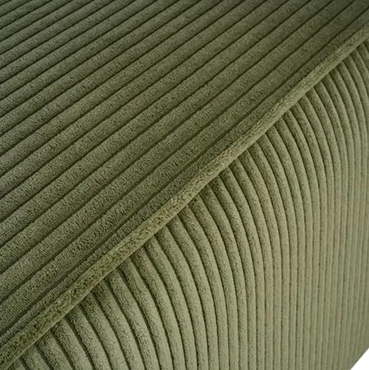 Christopher Knight Home Kyle Corduroy Woven Upholstery Square Ottoman, Living Room Sofa Ottoman with Wood Frame, Comfy Seating Experience with Dense Foam Padding, Non-Marking Foot Caps, Olive Green