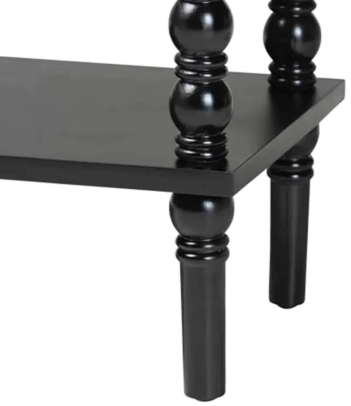 Baxton Studio Malinda Black Wood 2-Drawer Console Table with Spindle Legs