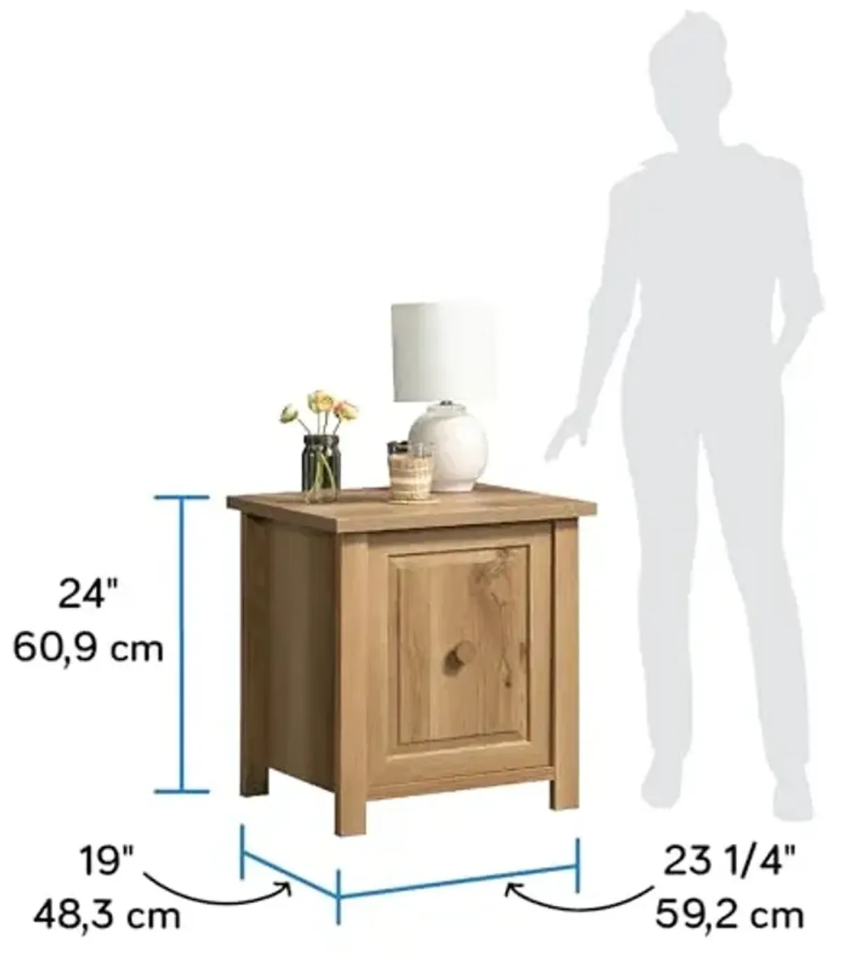 Sauder Hillmont Farm Night Stand, Timber Oak Finish