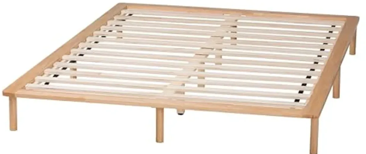 Baxton Studio Calhoun Japandi Queen Size Bed Frame