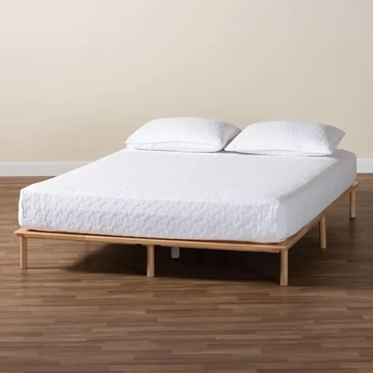 Baxton Studio Calhoun Japandi Queen Size Bed Frame