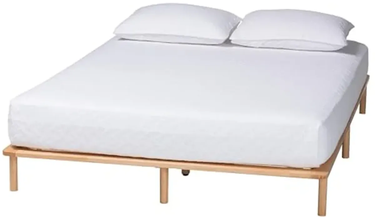 Baxton Studio Calhoun Japandi Queen Size Bed Frame