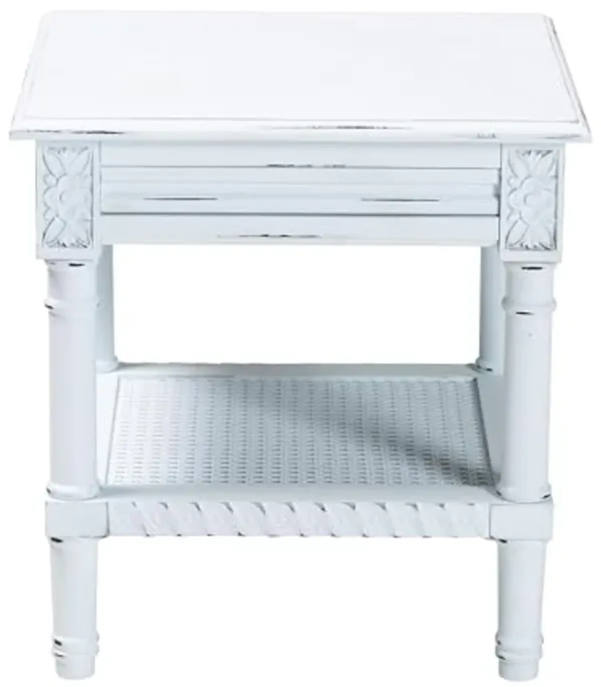 Baxton Studio Jeanne Vintage Traditional White Wood End Table