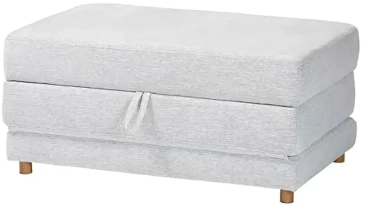 Baxton Studio Sabriel Modern Light Gray Fabric Convertible Sleeper Ottoman
