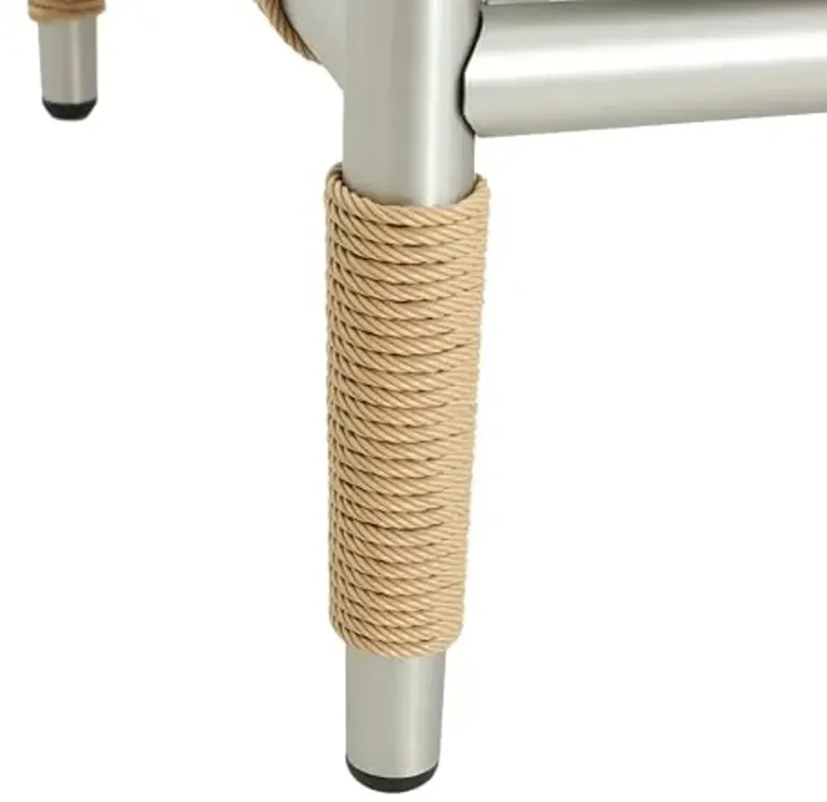 Christopher Knight Home Oriana Patio Garden Aluminum Frame Club Chair, Outdoor Armchair with Rope-Wrapped Armrest/Backrest and Removable Cushions, Comfy Lounge Chair for Poolside/Balcony, Light Gray