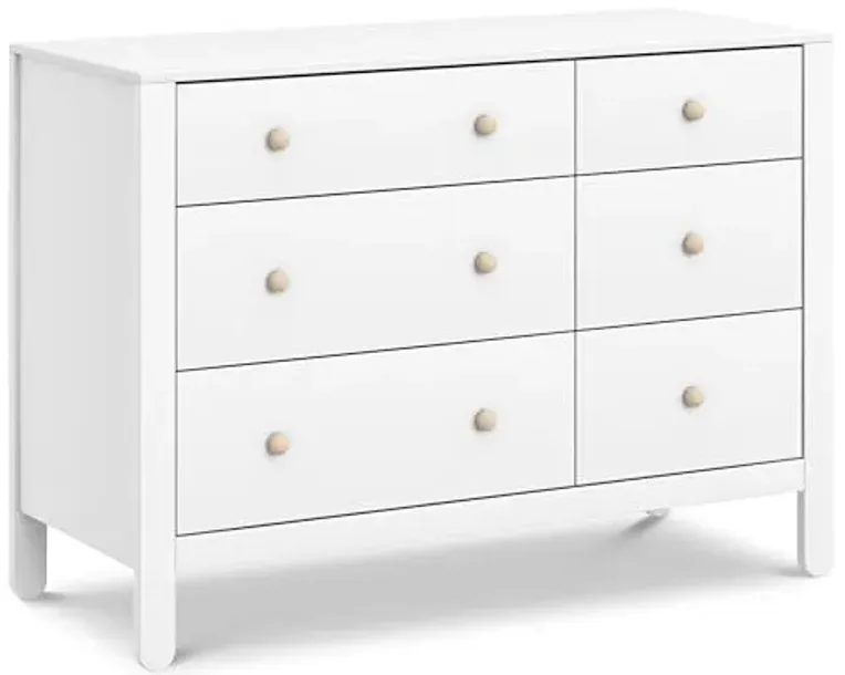 Carter's by Davinci Marisol 6-Drawer Dresser in White/Washed Natural, GREENGUARD Gold Certified