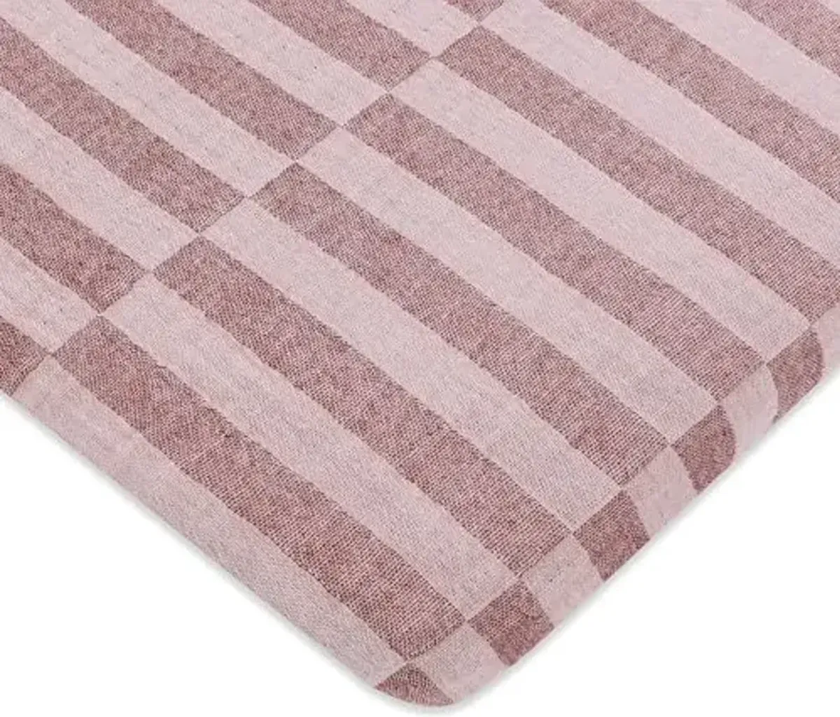 Babyletto 100% Organic Cotton All-Stages® Midi Crib Sheet, GOTS-Certified, Fitted 360°, Ultra-Soft and Breathable Muslin - Maroon Offset Stripe