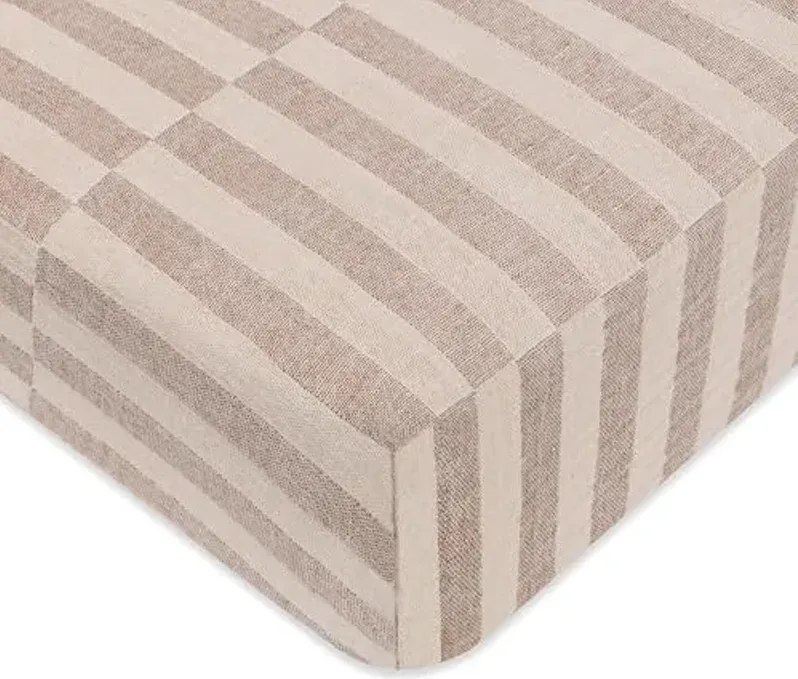 Babyletto 100% Organic Cotton Crib Sheet, GOTS-Certified, Fitted 360°, Ultra-Soft and Breathable Muslin - Cocoa Offset Stripe