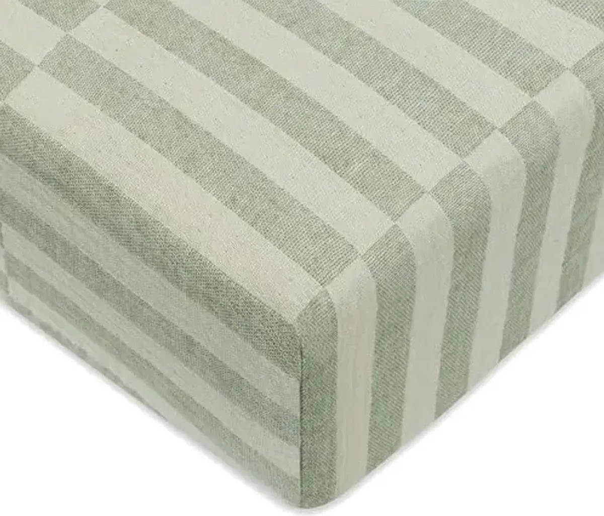 Babyletto 100% Organic Cotton Crib Sheet, GOTS-Certified, Fitted 360°, Ultra-Soft and Breathable Muslin - Moss Green Offset Stripe