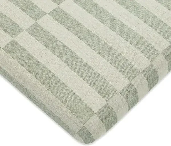 Babyletto 100% Organic Cotton All-Stages® Midi Crib Sheet, GOTS-Certified, Fitted 360°, Ultra-Soft and Breathable Muslin - Moss Green Offset Stripe