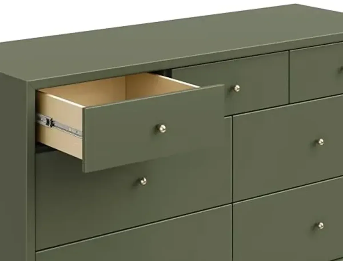 Babyletto Palma 7-Drawer Baby Dresser for Nursery - GREENGUARD Gold Certified - Assembled Chest of Drawers for Kids, Boys & Girls - Multi-Purpose Storage Dresser for Bedroom, Living Room, Olive Green