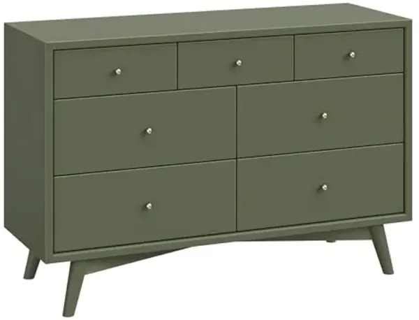 Babyletto Palma 7-Drawer Baby Dresser for Nursery - GREENGUARD Gold Certified - Assembled Chest of Drawers for Kids, Boys & Girls - Multi-Purpose Storage Dresser for Bedroom, Living Room, Olive Green