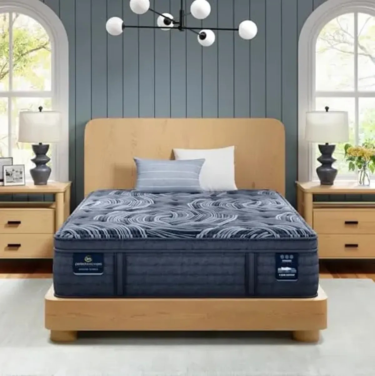 Serta Perfect Sleeper Pro - Valais 15" Plush Pillow Top Twin XL Latex Hybrid Mattress - 5 Support Zones and Cooling Tech for Premium Hybrid Comfort - 100 Night Trial, CertiPUR-US Certified