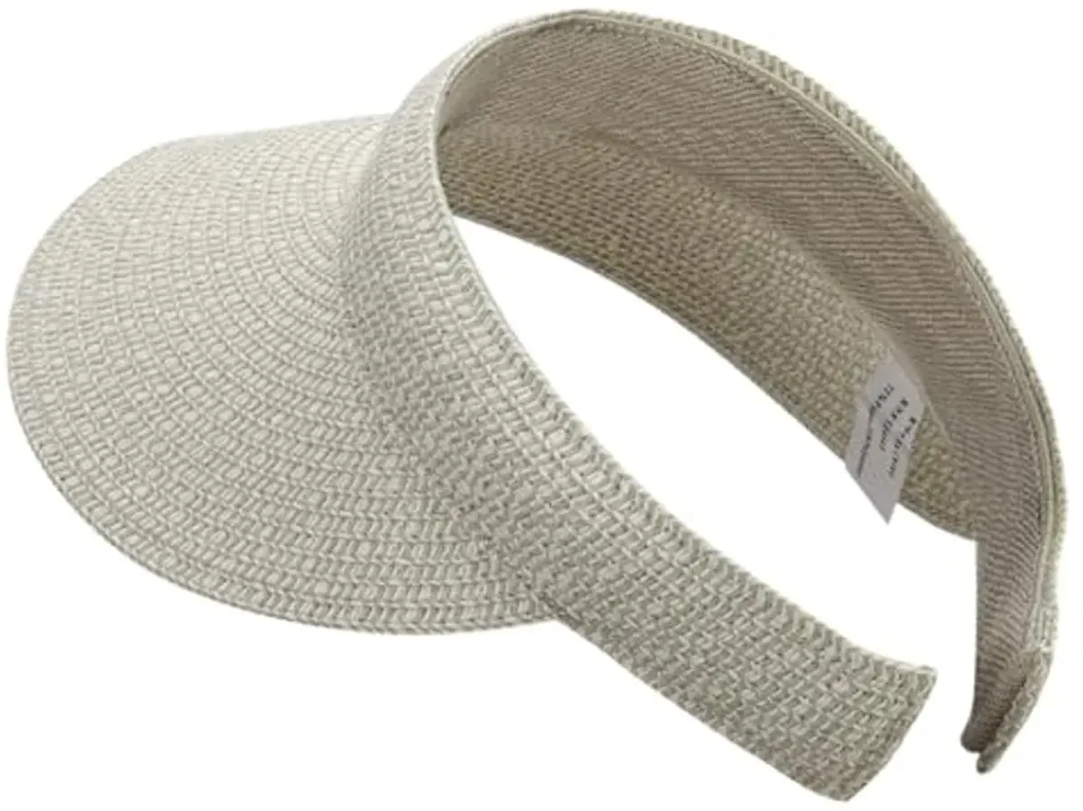 UPF 50+ Paper Braid Clip On Visor - Taupe Tweed OSFM