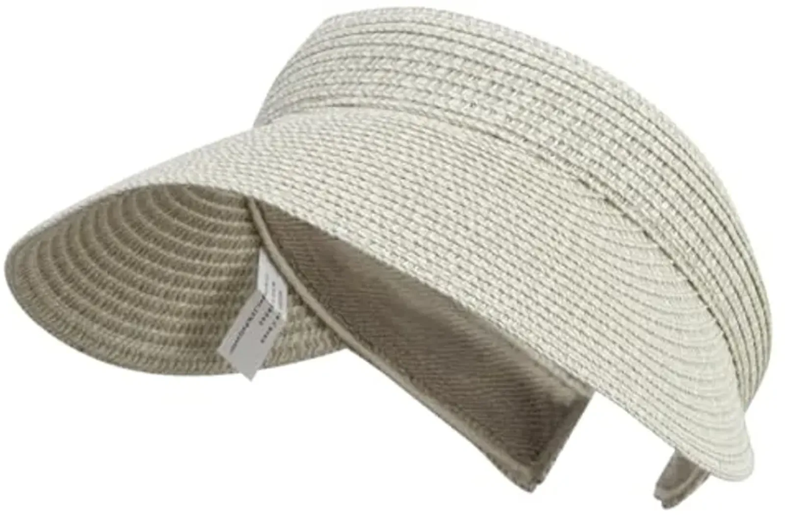 UPF 50+ Paper Braid Clip On Visor - Taupe Tweed OSFM