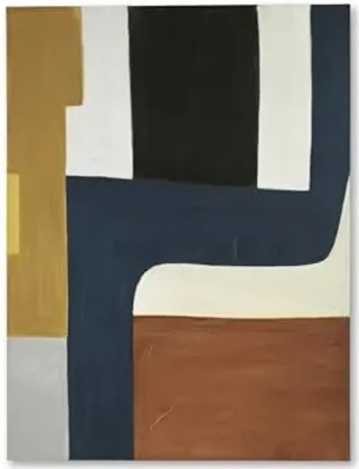 Signature Design by Ashley Lennmen Contemporary Rectangular Abstract Unframed Hand-painted Wall Art 36 x 48 Inches, Blue & Light Brown